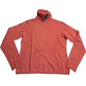 NWT Griffen 100% Cashmere 2 Ply Sweater Turtleneck Women's Size Large Orange